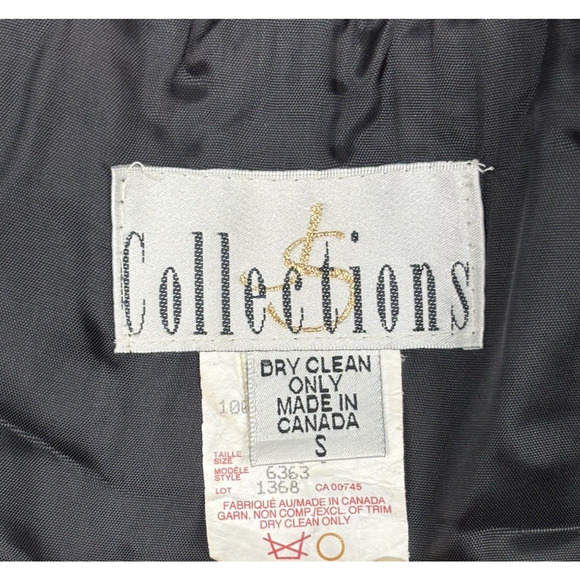 Vintage JS Collections Long Velvet Opera Coat Size Small Black Gothic Evening - Picture 12 of 13